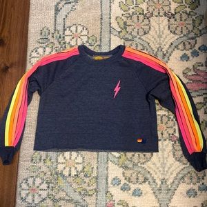 Navy Aviator nation cropped sweatshirt